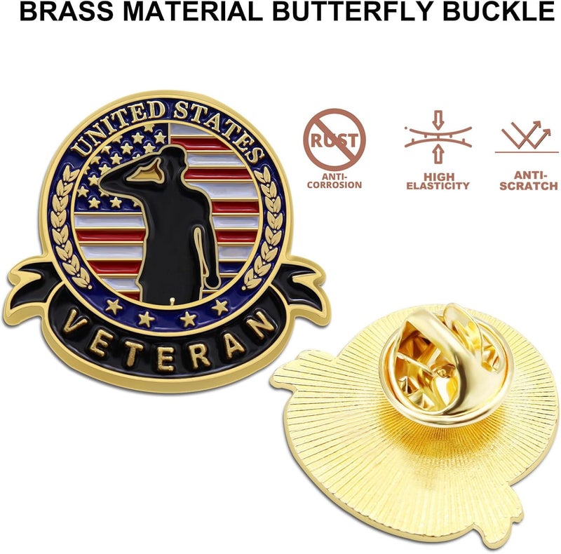 MIDLE Store 10/20/50/100 Pcs US Veteran Pins– Patriotic American Flag Veterans Day Lapel pin Badge Brooch Memorial Day Military Patriotic Decorations Gifts - Image 4